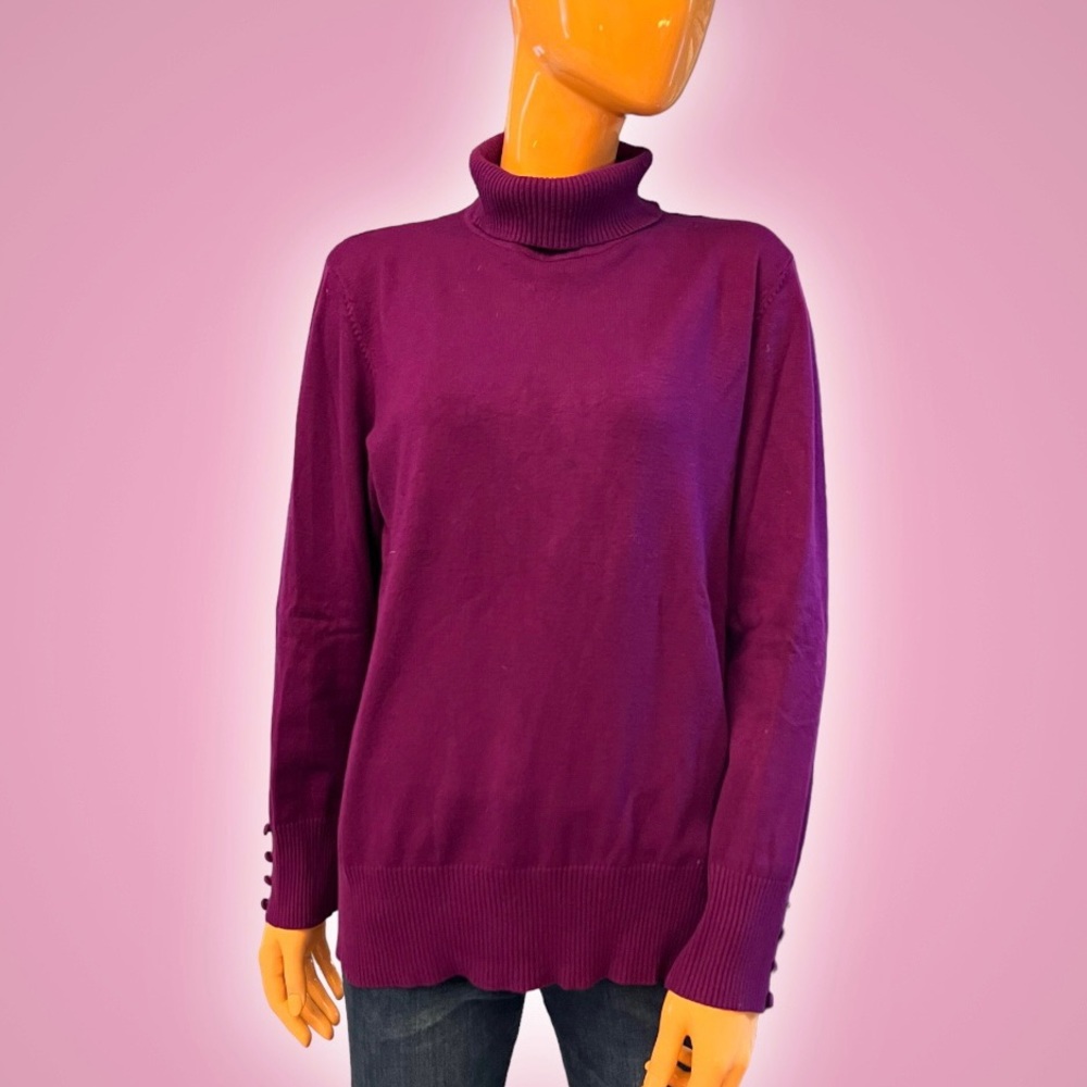 SPENSE Button Detail Turtleneck